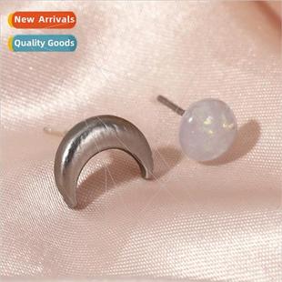 beads earrings small new simple moon delicate