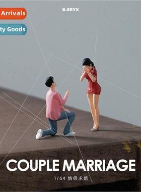 1/64 male female marriage proposal Couple miniature doll mod