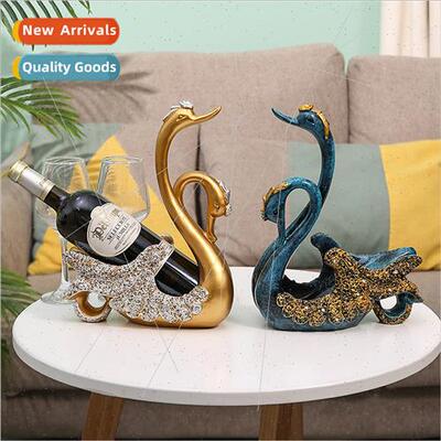 creative couple swan life together colorful red wine rack at