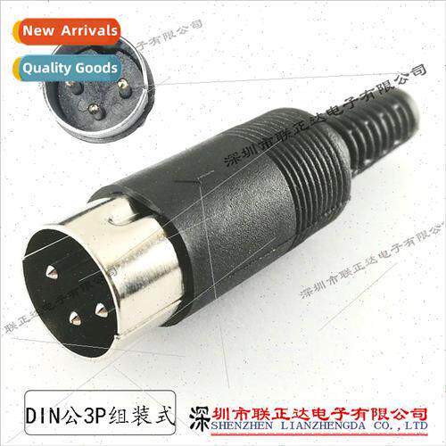 DIN3P Plug Assembled Soldering Wire Large DIN 3Pin Male Asse