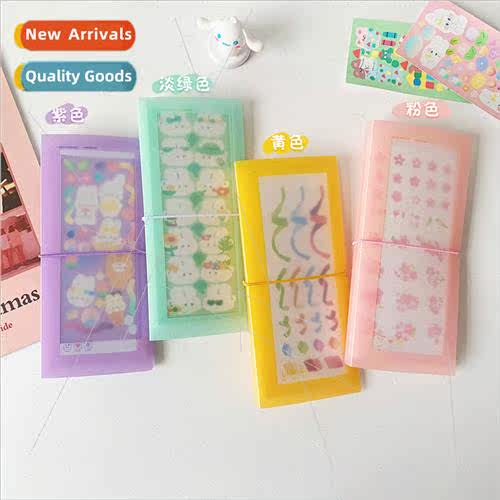 Sticker organizer ins wind macaron color strap long transpar
