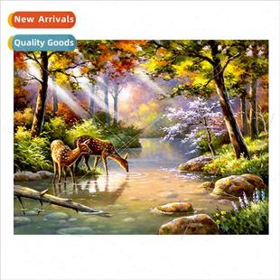 stch full room deer living cross simple Forest embroidery