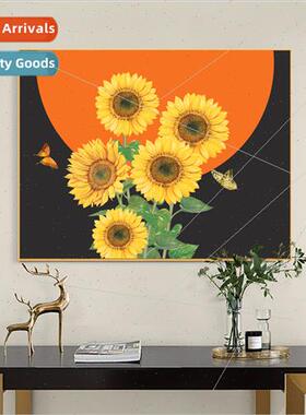 HEmbroidery New Modern mple Dining Room Sunflower Full Embro