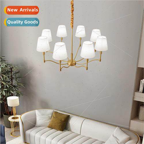 All copper American living room chandelier simple modern din
