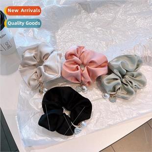 color satin head cream tie band ice hair Korea sausage