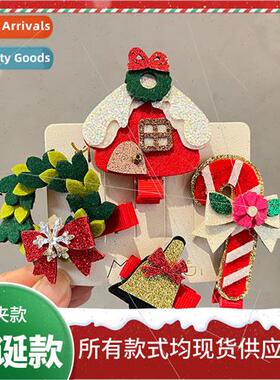 Christmas hair clips children hair accessories cute sleigh b