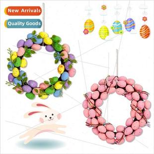 New Easter Egg Wreath Door Decoration Hanging Party Backdrop