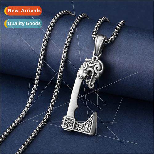 Scandinavian Viking axe fashion ins cold wind amulet necklac
