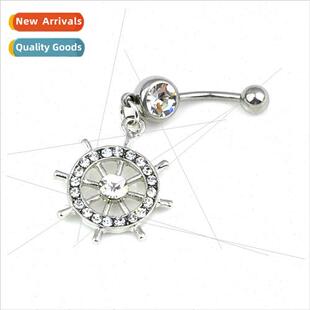 Piercing Jewelry Diamond Encrusted Belly Button Ring Belly D