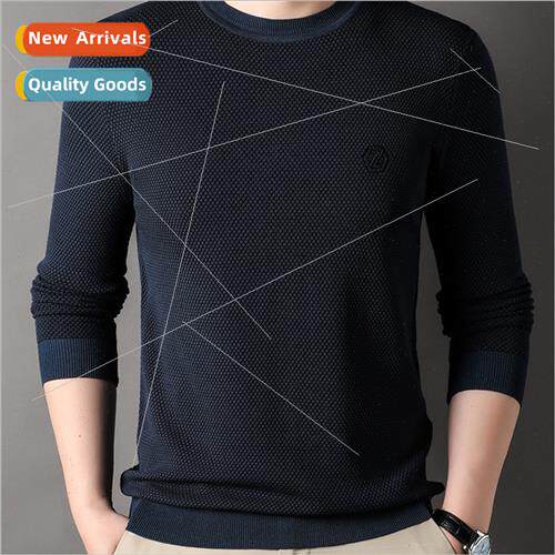 Men 2023 autumn winter new large size men solid color round
