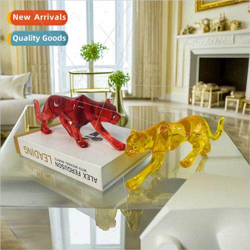 Transparent geometric leopard ornament home living room crea