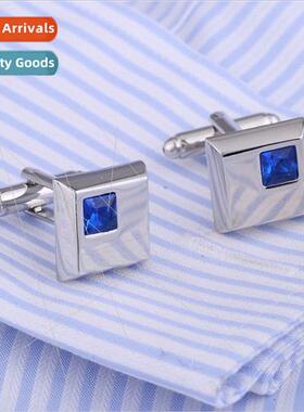 Qualy French Shirt Cufflinks Blue Crystal Dress Cufflinks Eu