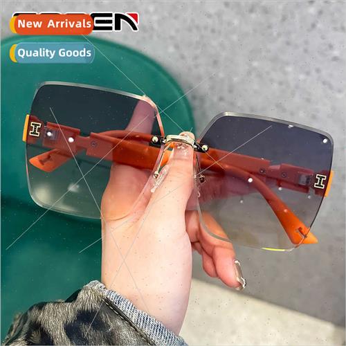 2023 Rimless Cut Edge Premium Feeling Women Sunglasses mple
