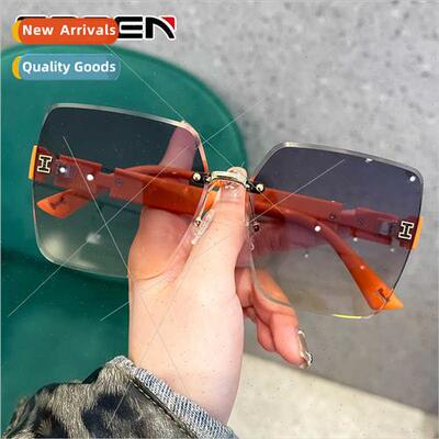 2023 Rimless Cut Edge Premium Feeling Women Sunglasses mple