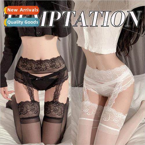 Sexy one piece garter white lace garter stockings black sexy
