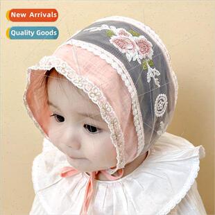 2022 spring and summer new baby lace rose court hat outdoor