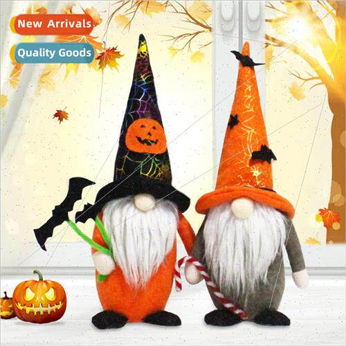 New Halloween Decoration Faceless Doll Bat Cane Standing Fig