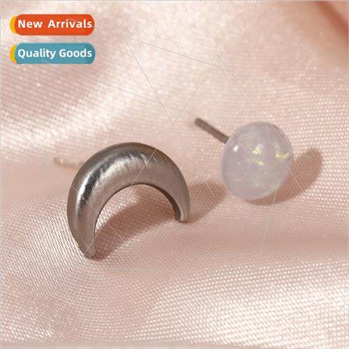 Europe new imation natural stone earrings moon star earrings