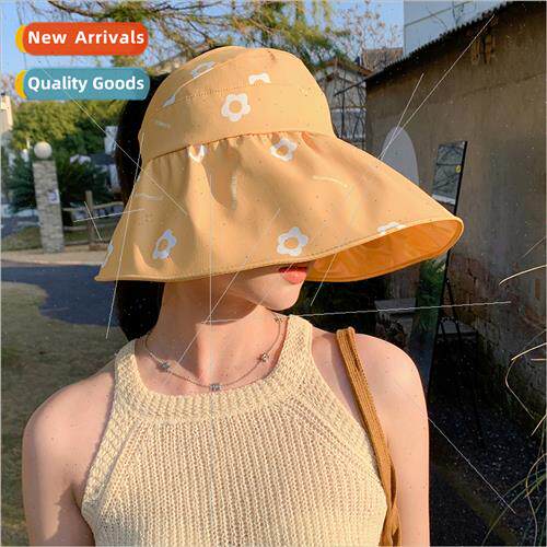 Korean  new color rubber sun hat female small fresh flowers