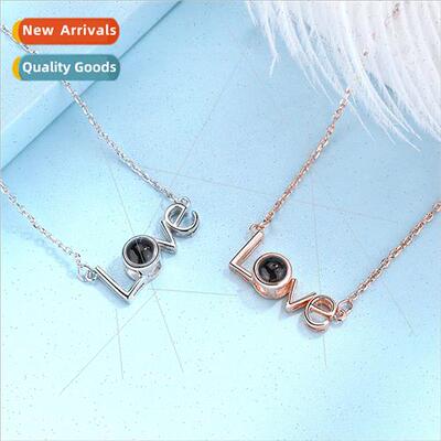 Projection love necklace women collarbone chain short 100 la