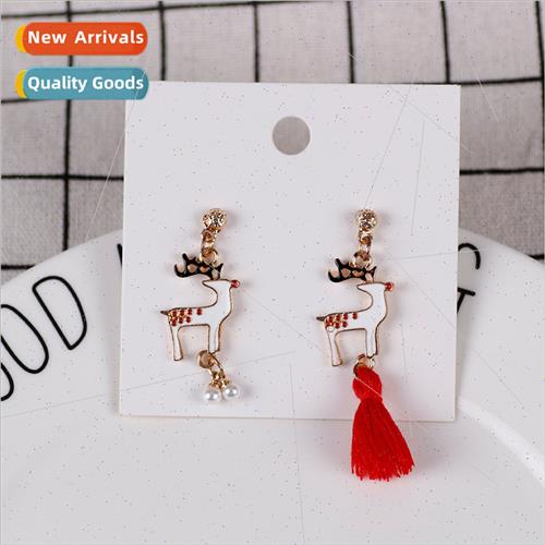 Christmas earrings earrings cartoon Christmas e deer old man
