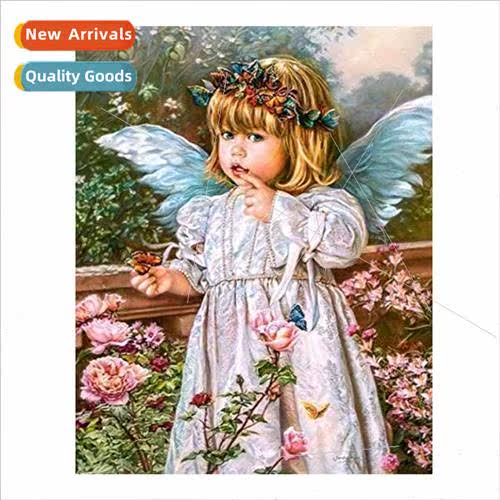 Cross Stch Handmade mple Thread Full Stch Angel ttle Girl vi