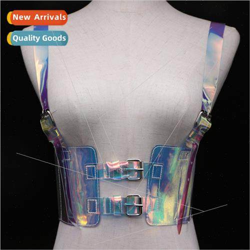 Europe laser transparent colorful PVC ladies back belt belt