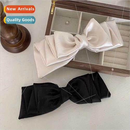 Premium feeling satin bow hair accessories hair clips female