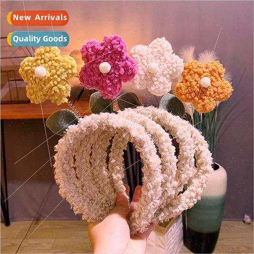Korea simple girl heart flower ins hair band female cute big