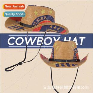 Western cowboy hat men outdoor riding large brim shade graff