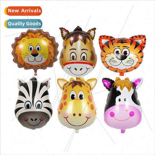 Medium Animal Head Balloon Cartoon Shape Animal Aluminum Fil