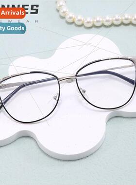 2024 new Europe metal frame retro personalized cat-eye vegan