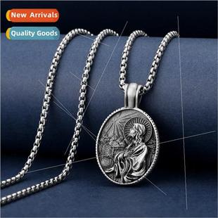 men retro pendant necklace new Europe tag fashion