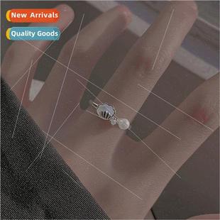 girlfriend gift Pearl ring fan shell