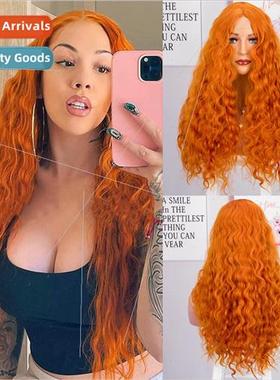 Europe wigs women center parted long curly hair deep wave sm