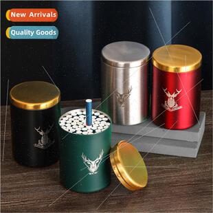 Stainless steel storage canister wh lid cigarette canister t