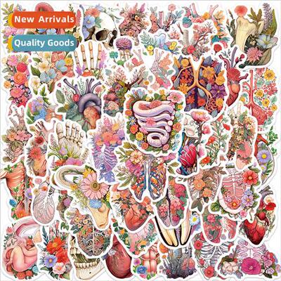 50pcs of human organs flower stickers personalized decorativ