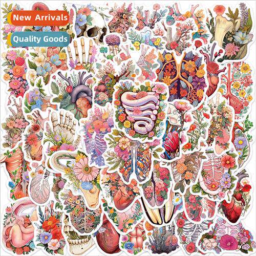 50pcs of human organs flower stickers personalized decorativ