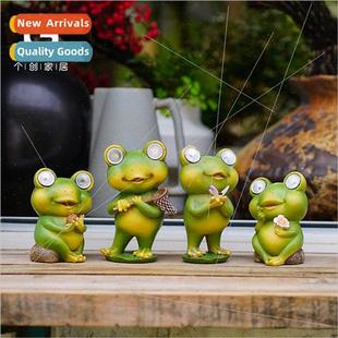 Ornament Solar Villa Garden Crafts Frog Resin Outdoor ghts