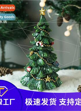 Mini Christmas Tree Decoration Home Room Resin Crafts Orname