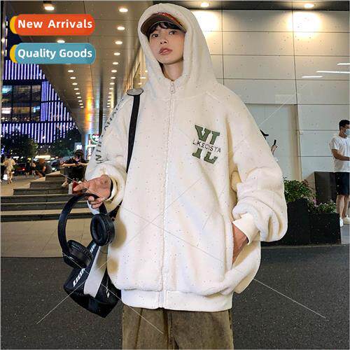 Lamb wool jacket men winter padded thickened warm cotton jac
