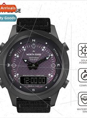 Outdoor sports waterproof solar charging watch actinic compa