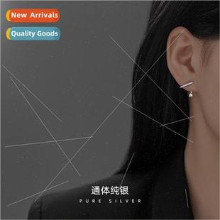 back Koreazirconia hanging earrings simpl S925 female silver