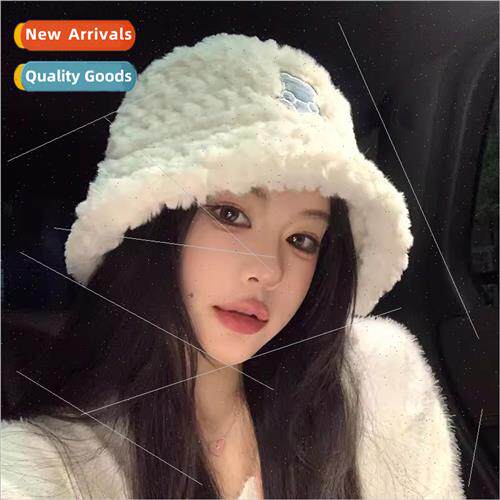 Lambswool bear fisherman hat female fall winter 2023 new sho