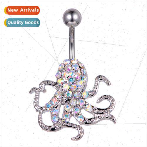 Europe piercing jewelry diamonds squid creative belly button