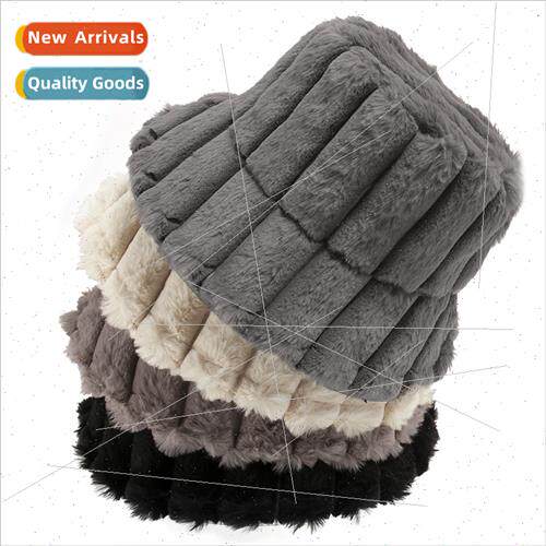 new imation rabb hair striped warm cap Japan Korea nd fisher
