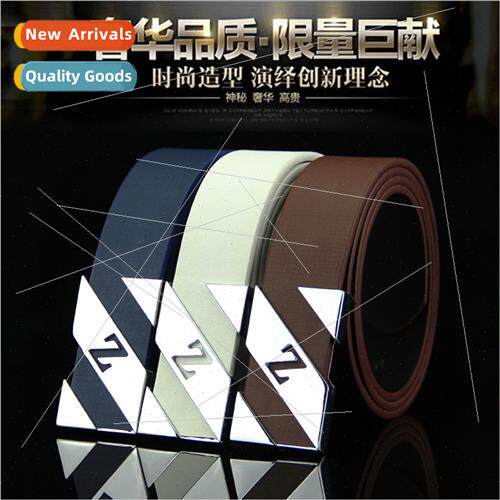 Network plate buckle belt men belt casual letters smooth buc