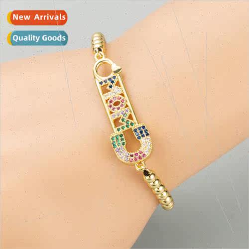 Europe Mother Day letter MoM pin shape copper micro zirconia