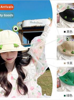 Cartoon cute children adult frog fisherman hat leisure paren