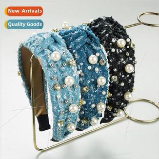 sense denim pearl fashion senior bands hair new Europe